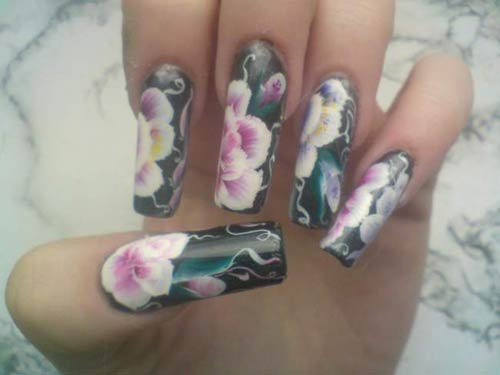 One Stroke Nails Blumen